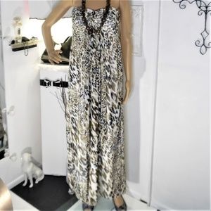 Torrid Strapless Animal Print  Maxi Dress Size 1
